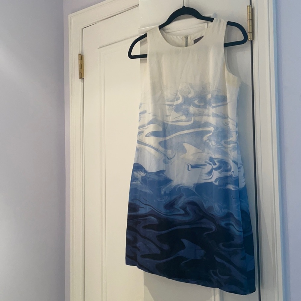 Vince Camuto Ombré Swirly Water Sleeveless Dress